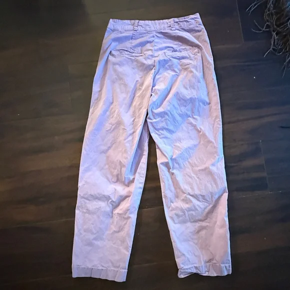 Free People Lavender Trousers with Pleats, Relaxed Fit Crisp Fabric - Picture 2 of 4